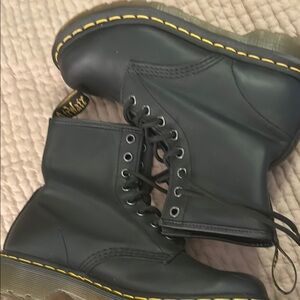 Black Leather Lace-Up Boots